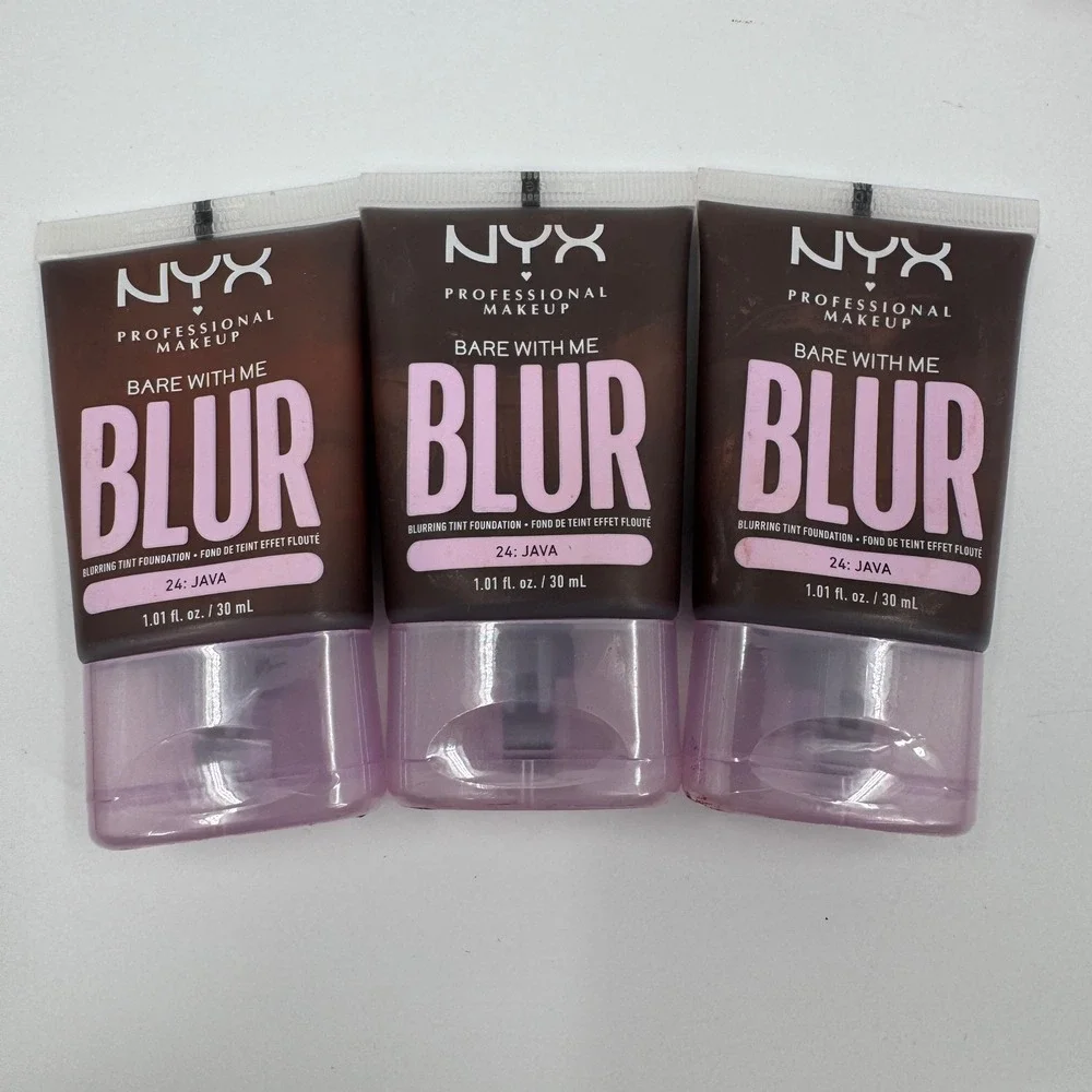 NYX Bare With Me Blur Blurring Tint Foundation 24 Java 1.01oz Lot of 3 BWMBT24‎